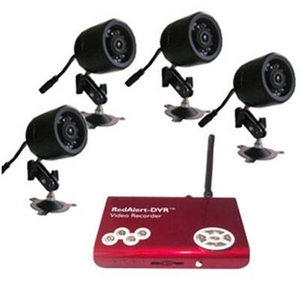 ワイヤレス赤外線LEDカメラセット 音声マイク搭載SDカード録画機能 4チャンネル受信 FS-WRC100