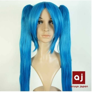耐熱高級繊維 コスプレに欠かせないカラーウィッグ COSPLAY T ブルー
