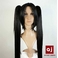 耐熱高級繊維 コスプレに欠かせないカラーウィッグ COSPLAY T ブラック_0