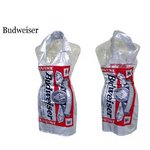 Budweiser　バドガールＶネック襟付ワンピース【Ｍ】シルバーラメ