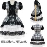 【黒チェック】   ワンピ　ゴスロリ　コスプレ/5707