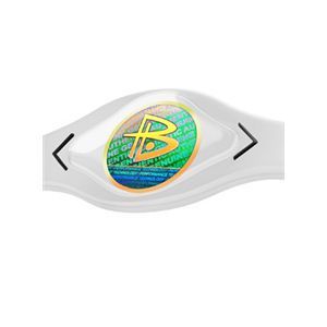 【日本正規品】POWER BALANCE（パワーバランス） シリコン・ブレスレット（ホワイト/ブラック Sサイズ)