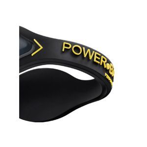 【日本正規品】POWER BALANCE（パワーバランス） シリコン・ブレスレット（ブラック/イエロー Mサイズ)