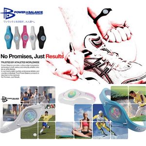 【日本正規品】POWER BALANCE(パワーバランス) シリコン・ブレスレット(アクアブルー/ホワイト Lサイズ) - 拡大画像