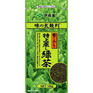 【ケース販売】伊藤園 味の太鼓判 特上蒸し緑茶500【100g×20本セット】 まとめ買い - 拡大画像