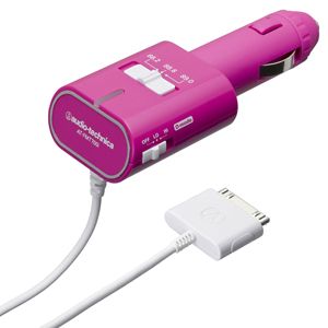 テクニカ iPod専用カーFMステレオトランスミッター （12V/24V車対応） ピンク audio-technica AT-FMT700I[ AT-FMT700I-PK ] - 拡大画像