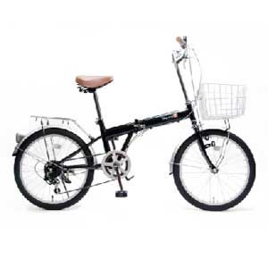 TOP ONE 20インチ折り畳み自転車 6段変速付き（ブラック） トップワン[ KGK20BK ]