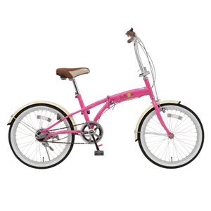 TOP ONE 20インチ折り畳み自転車シマノ製内装3段ギア付（ピンク） トップワン[ FDY203PK ]