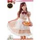 コスプレ　カチューシャ付メイドさんコスチューム4点セット／カフェブラウン