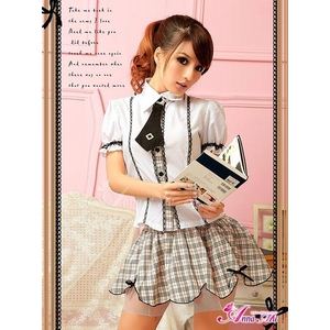 コスプレ お嬢様系私立制服☆茶色チェックスクールガール☆学生服コスプレ コスプレ お嬢様系私立制服☆茶色チェックスクールガール☆学生服コスプレ