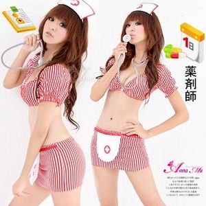 コスプレ セクシーキュートなミニスカナースさんコスプレ4点セット