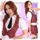 コスプレ ネクタイ＆ベスト付スクールコスプレ・学生服【赤】_0