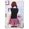 コスプレ 学生服 ネクタイ付スクール女子制服・コスプレ(4点入り)チェリーピンクチェック_3