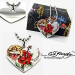 Ed Hardy（エドハーディー） ステンレスネックレス TIGER＆ROSE【タイガー ローズ】 EHPSS0019 シルバー 