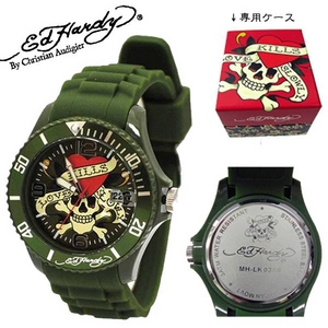 ed hardy（エドハーディー） 腕時計 メンズ/レディース【MH-LK0386】グリーン