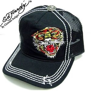 Ed Hardy(エドハーディー) キャップ BASIC EMBROIDERY CAP/TIGER タイガー/ 刺繍 ベーシック/ ダメージ加工/ ブラック【A0O0HAAZ】