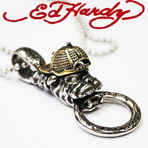 Ed Hardy（エドハーディー） アクセサリー ネックレス（ペンダント） BULLDOG PENDANT WITH BRONZE HAT AND ブルードッグ ハット／ EHP77SBCZSS