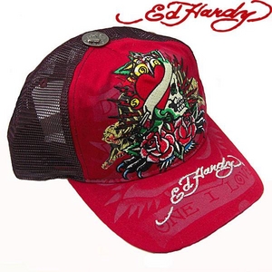 Ed Hardy（エドハーディー） キャップ ED HARDY SPECIALTY CAP/ TRUE HEART COLLAGE ハート/ RED【R1P0AD7U】