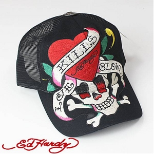 Ed Hardy（エドハーディー） キャップ ED HARDY BASIC CAP/ LOVE KILLS SLOWLY【ラブキル】 ブラック【C53SPC052】 