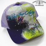 Christian Audigier(クリスチャンオードジェー) City of Angels Cap キャップ 刺繍 、蝶、チョウ/パーブル