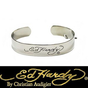 Ed Hardy（エドハーディー） アクセサリー ステンレスブレスレット ロゴ/LOGO BRACELET/EDBR04SS/ M - 拡大画像