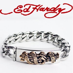 ED HARDY（エドハーディー アクセサリー）ブレスレット 【DEATH BEFOR DISHONOR】 EHB92SBSS/ M