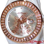 ED HARDY（エドハーディー）腕時計 Ed Hardy Watch JOLIE ラブキル パンサー ローズ JO-PT /ホワイト×ゴールド