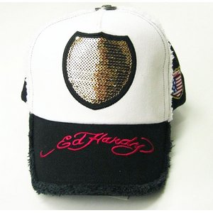 Ed Hardy（エドハーディー） キャップ ED HARDY JAPAN LIMITED BLACK LINE COLLECTION CAP スパンコール ホワイト【C51ABC525】