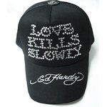 Ed Hardy（エドハーディー） キャップ ED HARDY JAPAN LIMITED BLACK LINE COLLECTION CAP ラブキル　ラインストーン ブラック【C50ABC523】