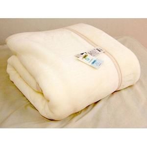 西川 国産SEK抗菌防臭衿付き2枚合わせアクリルマイヤー毛布 シングル ホワイト