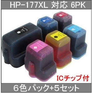 HPбHP-177XL BK/C/M/Y/LC/LM (ICå)ߴ󥯥ȥå6ѥå 5åȡ۲