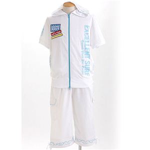 ミニ裏毛サーフ7分丈セットアップ ホワイト×サックス LL
