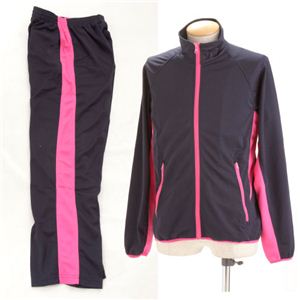 ラインメッシュセットアップ ネイビー×ショッキングピンク  LL