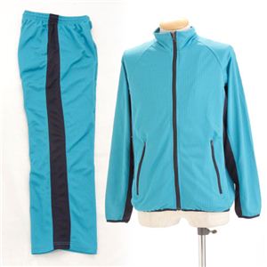 ラインメッシュセットアップ ターコイズ×ネイビー LL
