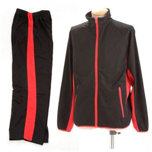 ラインメッシュセットアップ ブラック×レッド M