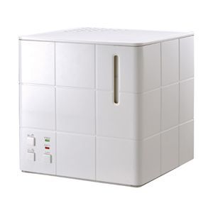 アピックス スチーム式アロマ加湿器 CUBE AHD-030 ホワイト - 拡大画像