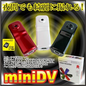 【電丸】【小型カメラ】動体検知機能付 DVカメラボイスレコーダー008C2 ブラック (HD画質 1200万画素)