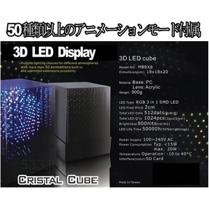 ŴݡCRISTAL CUBE 3D LED Display ʥꥹ륭塼3ġ̣ţĥǥץ쥤˲3