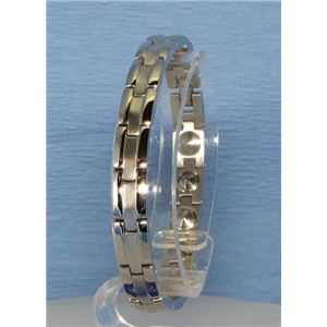 MARE（マーレ）ブレスレット 0.8cm×19.5cm IPミラー・マット ゲルマニウム16個付 H9337-PT16プラチナ - 拡大画像