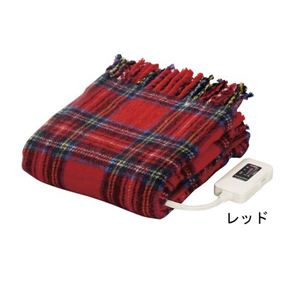 かわいいぽかぽか電気ひざ掛け毛布（チェック柄） NA-052H レッド - 拡大画像