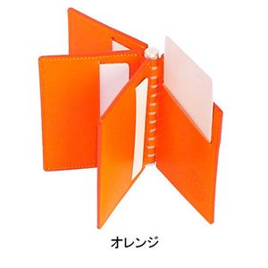ラウンド型カードカラーレザーケース オレンジ