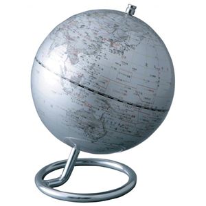 OYV51 シルバー地球儀(日本語表記・地勢タイプ)