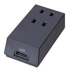 USB付フロントタップ型 2AC+1USB HT300BKUSB黒
