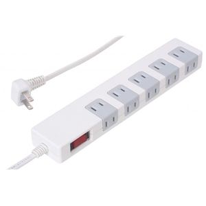 ブレーカー内蔵集中スイッチ付タップ10個口2m 白 HBK1012WH