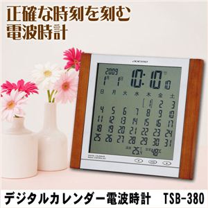 デジタルカレンダー電波時計 TSB-380 