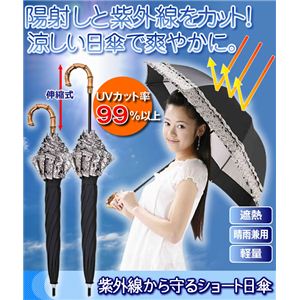 紫外線から守るショート日傘 