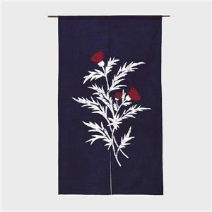 川島織物セルコン あざみ のれん ブルー EL1087 - 拡大画像