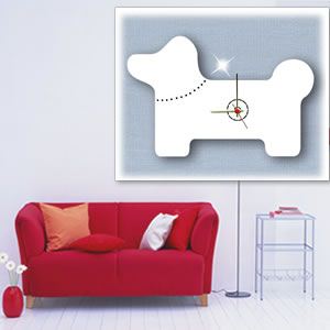 動物クロック Dog＆Cat リング・ドッグ ホワイト  - 拡大画像