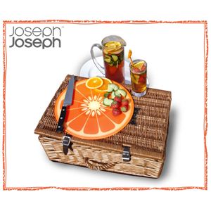 JosephJosephジョセフジョセフ 耐熱強化ガラス デザインまな板 フルーツ オレンジ