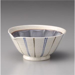 68-10879 萬古焼 二色十草 すり鉢（大）